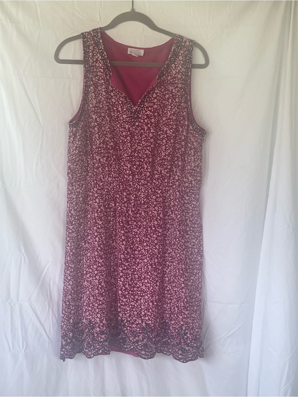 Market & Spruce Sleeveless Burgundy Floral Midi Dress
